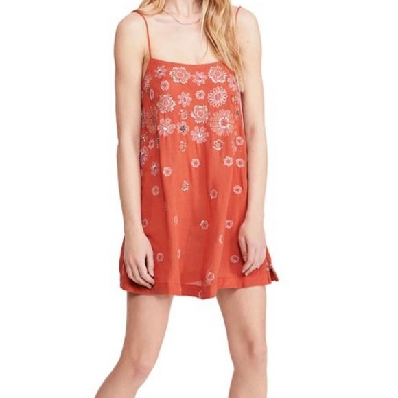 Free People Dresses & Skirts - INTIMATELY Free People copper embellished Azealia slip shift dress NWOT Size S